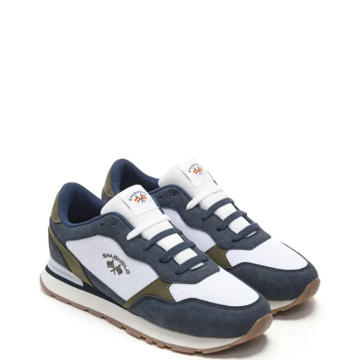 Spagnolo 40030 Zapatillas para hombre azul marino en sintético y textil con cordones 40030-179 - 1