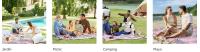 SONGMICS Manta de Picnic, 200 x 200 cm, Manta de Camping Grande, para Parque, Jardín, Playa, Impermeable, Lavable a Máquina, Plegable, Motivo de Helechos y Azul Claro/Motivo de Helechos y Gris/Motivo de Helechos y Rosa/Motivo de Helechos y Verde - details 3