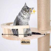 Cature, Torre para Gatos de Lujo, Árbol Rascador con Múltiples Plataformas y Hamaca, Color Beige, 80*40*235~247cm - details 5
