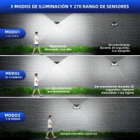 Luz De Pared Solar Con Sensor De Movimiento 100LED Iluminación Al Aire Libre Impermeable Lámpara De Calle Con Luz Solar Spot - details 11