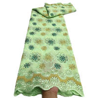 Tela De Encaje Africano De Algodón Para Mujer 5 Yardas Ideal Para Vestidos De Boda Y Fiestas Costura Y Bordado - details 3