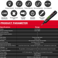 Bolígrafo De Voltaje HT89 AC 12V-300V Indicador Inteligente De Voltaje Prueba De Continuidad Herramienta Eléctrica Con Pantalla Digital - details 1