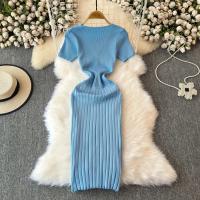 Vestido Largo Elegante Tejido Para Mujer Verano V Cuello Suelto Botones Bodycon Midi Fiestas Oficina Vestidos De Mujer - details 6