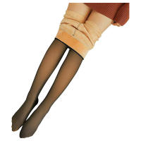 Tights Calientes De Invierno Para Mujer Con Forro De Piel Fleece Pantimedias Con Cintura Alta Medias Termoaisentes Leggings Transparentes Falsos - details 0