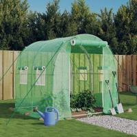 vidaXL Invernadero con estructura de acero 4 m² 2x2x2 m Color Blanco,  Verde, y mas - details 1