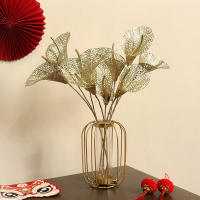 Rama De Loto Dorado Artificial Para Decoración De Escritorio En Hogar Oficina Hotel Estilo Floral Sin Personalización - details 1