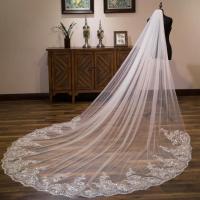 Velo De Novia Blanca De Ivoird 3x3 Metros Con Aplicaciones De Encaje Vestido De Novia De Encaje Nylon Acrílico Unido En Jiangsu China - details 8