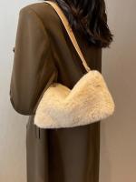 Bolso De Hombro Mini De Pelo Falso De Moda Suave Y Fluffy Bolso Cruzado Con Cadena Bolsa Mensajera Para Mujer - details 0