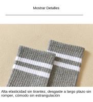 FINETOO Calcetines De Algodón Unisex Estilo Harajuku Para Parejas Skateboard 3 Rayas Colores Sólidos Negro Blanco Casual - details 9