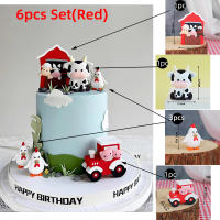 Decoraciones De Cumpleaños Para Pastel Con Topper De Animales Del Hogar De Piedra Madera Yaks Ponis Ovejas Cerditos Pollos Para Niños Y Niñas - details 4
