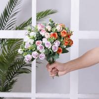 10 Cabezas De Flor Artificial Rosa De Seda Con Hojas De Eucalipto Y Peonía Para Decoración De Mesa Boda Vaso Hogar - details 6