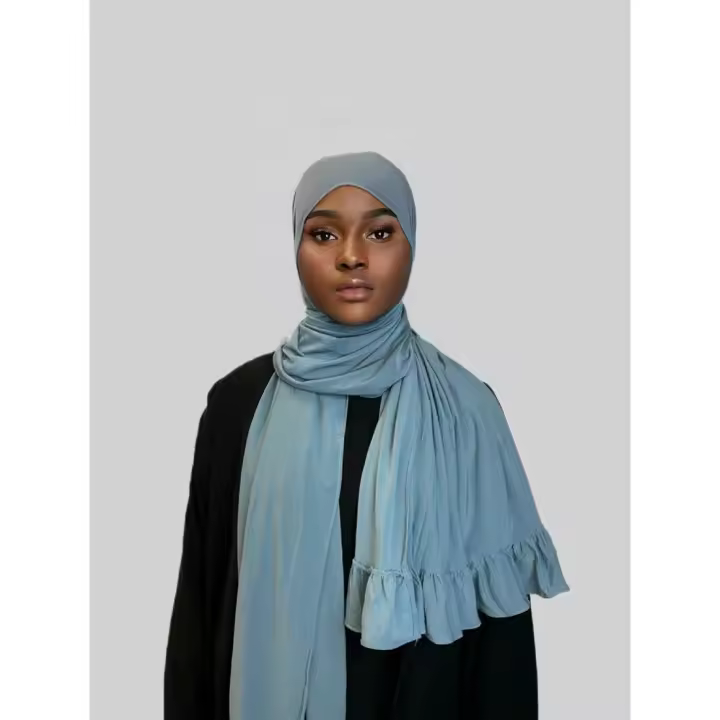 Hijab jersey premium curly blue - 1