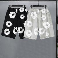 Summer Men Shorts Flower Print Drawstring Elastic Waist Loose Pockets Pleated Vacation Beach Sport Casual Homewear Short Pants - details 1
