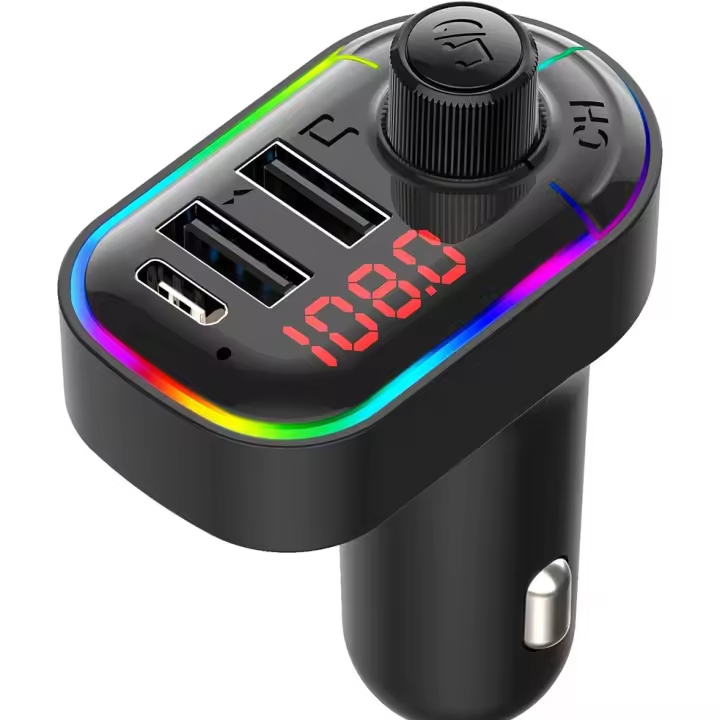 Transmisor FM Bluetooth para Coche con Carga Rápida y Llamadas Manos Libres,Nuevo cargador de coche multifunción - 1
