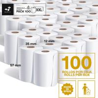 AHR Quality Rollos de Papel Térmico Blanco 57x35x12 mm Para TPV Sin BPA - Papel Termico 57mm - Papel Datáfono de Alta Durabilidad (100) - details 1