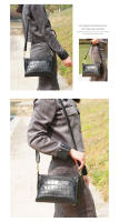 Bolso De Hombro Para Mujer Zency De Cuero Genuino Con Patrón De Flor De Piedra Y Piel De Cocodrilo Vintage Gran Capacidad Bandolera - details 6