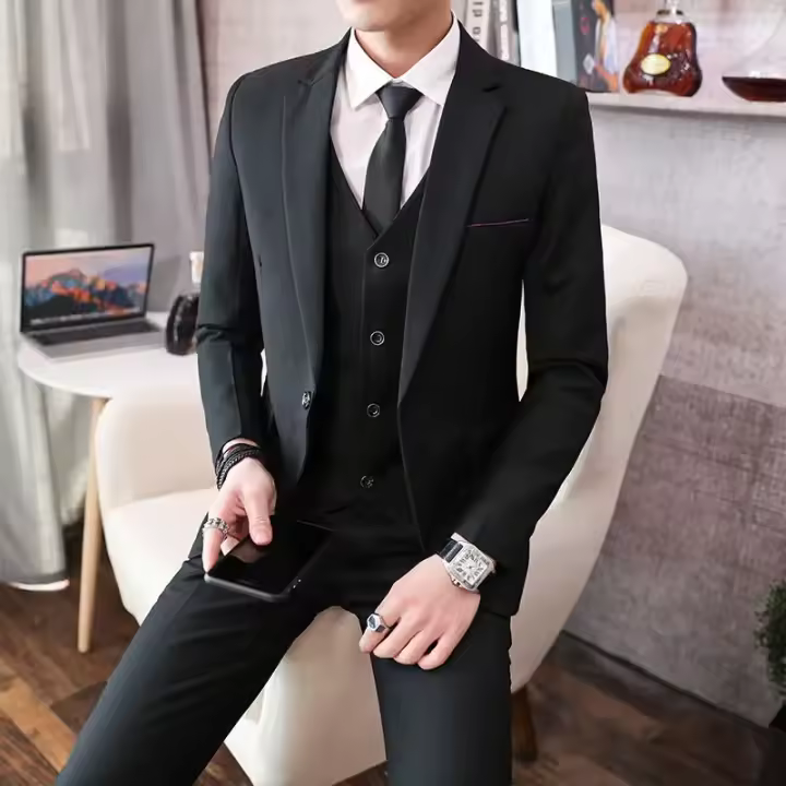 Traje De Boda Italiano Estilo Nuevo 6XL Para Hombre Conjunto De 3 Piezas (Chaleco + Chaqueta + Pantalones) Moda Negocios Formal - 1