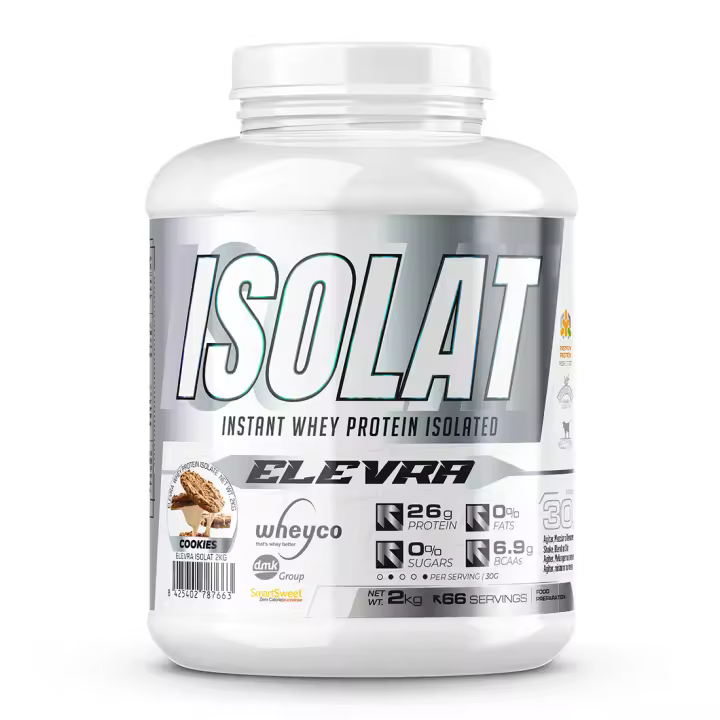ELEVRA - Pro Isolate Protein 2Kg / Nuestra fórmula de aislado de proteína de suero de primera calidad WHEYCO® es proteína pura de alto valor biológico y contiene un perfil completo de aminoácidos con BCAA que te ayudará a aumentar tu masa muscular - 1