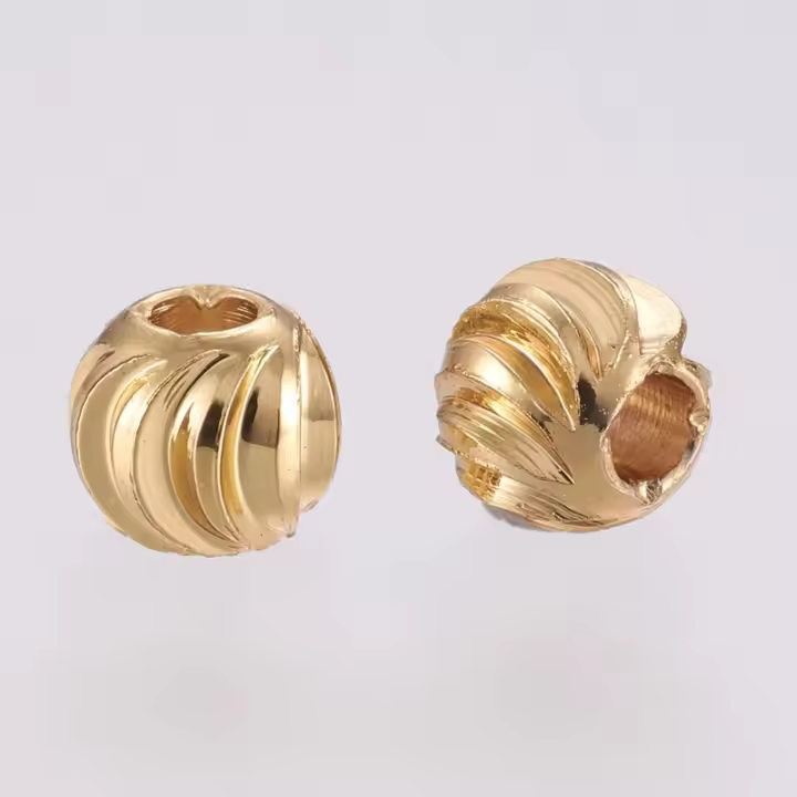 200pcs De Cuentas De Espaciador De Latón 18K Plateado Redondas Con Agujero De 1.6mm Para Joyería De Moda - 1