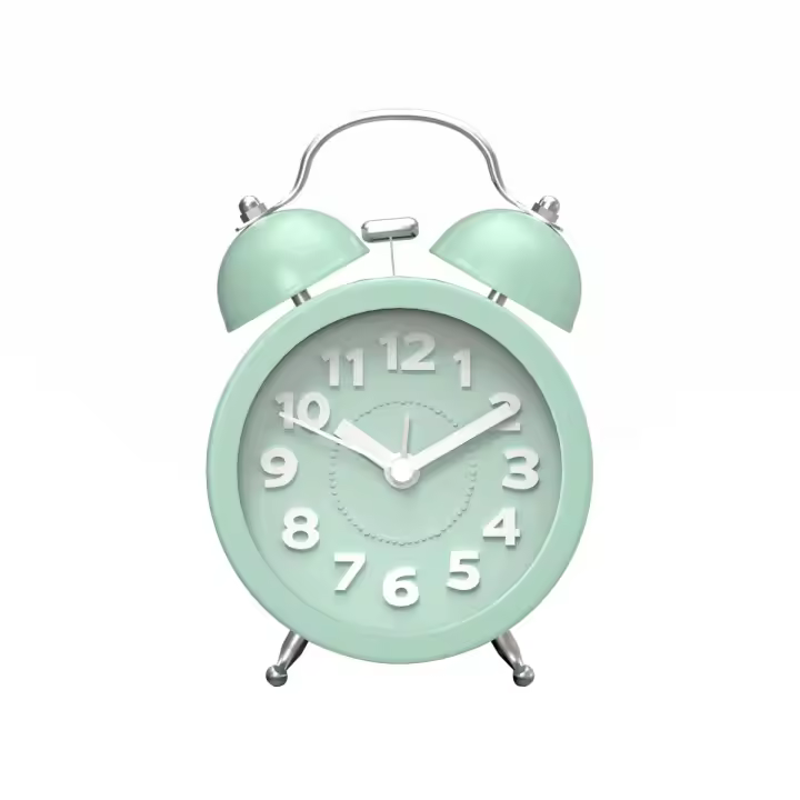 Despertador Ruidoso para personas que degren profundamente, Despertador con Luz, despertador Silencioso para Mesita de noche sin Tictac, funciona con Pilas, Reloj retro de 3 pulgadas, color verde - 1