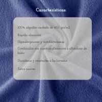 QUALITY TOWELS. Pack TOALLAS color MARINO. Fabricadas en algodón cardado de 420 grs/m2. Packs de diferentes tamaños. Muy suaves y absorbentes. - details 1