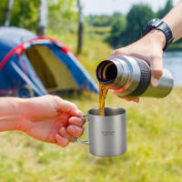 TOMSHOO Taza De Café Y Té De Titanio De Doble Pared 220/350/450/600ml Para Uso En Casa Oficina Exterior Camping Y Senderismo - details 31