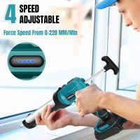 Pistola de calafateado eléctrica sin cuerda con 1 batería, luz LED, 4 velocidades ajustables, pistola de calafateado antigoteo para llenado y sellado - details 0