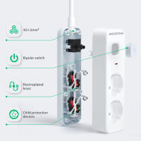 Aigostar Regleta Enchufes, Alargador Enchufe de 2/3/4/5/6 Enchufes con Interruptor, Cable de 1,5 Metros, Blanco - details 2