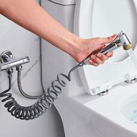 Manguera de ducha telescópica de 2M Manguera de ducha de resorte de reemplazo ABS para baño Cabezal de ducha de mano Bidé pulverizador (gris) - details 0