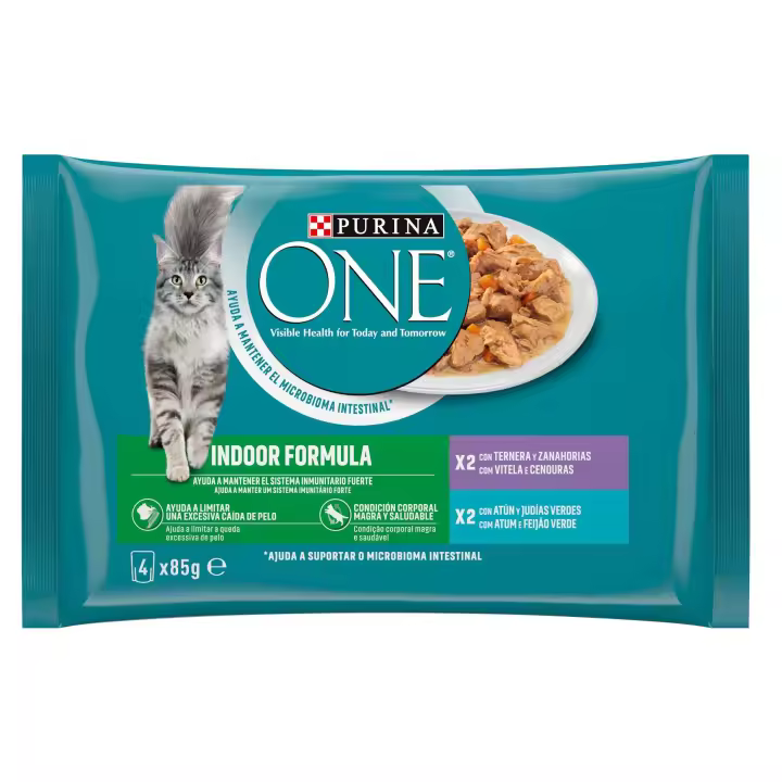Purina One Indoor Finas Láminas en Salsa para Gatos  Comida húmeda para gatos - 1