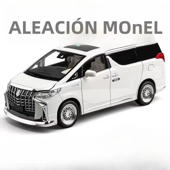 Coche De Juguete a Escala 1:18 Alphard De Metal Con Seis Puertas Abiertas Función De Retroceso Y Sonido Absorbente Luz Ornamentación Vehículo Para Niños - 1