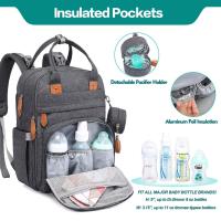 Bolsa de pañales Mochila-Bolsa de pañales impermeable multimorción, Travel Essentials Baby Tote with cambiador, Correas de cochecito y Funda de Chupete-Unisex, Dark Gris - details 1