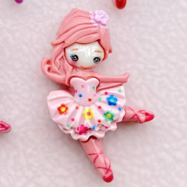 10 Pcs Figuras De Ballet Kawaii En Resina Para Manualidades Y Joyería Regalo Para Niños Accesorio Para Peinado DIY - 1