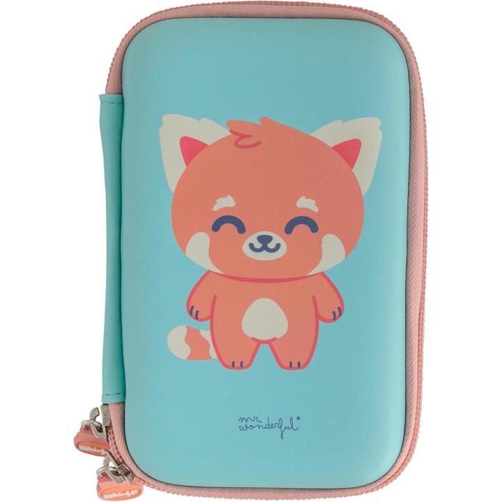 WONDEE - MR WONDERFUL Estuche con Diseño de Panda Rojo, Funda para Disco Duro 2.5", Funda Para Powerbank, Cables, Auriculares y Gadgets Tecnológicos en General - Mr Wonderful Regalos