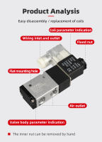 Válvula Direccional De Control Pneumática 3V210-08 Con 3 Caminos Y 2 Posiciones DC12V DC24V AC110V AC220V Con Silenciador Para Pneumática - details 1