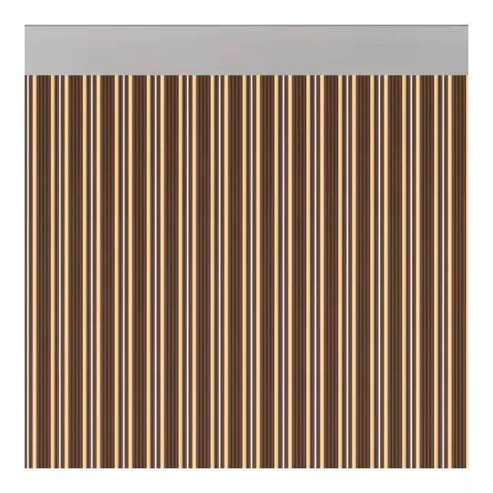 Cortina para puerta modelo "ferrara" opaco color marrón-marfil 90x210cm m63122 acudam - 1