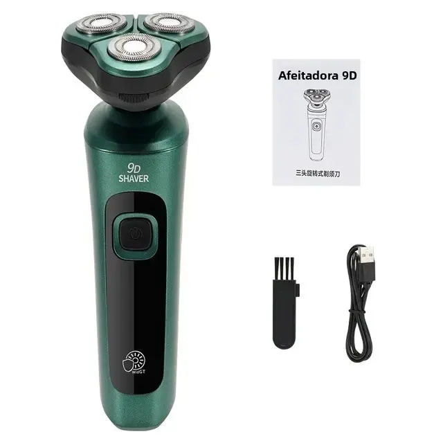Afeitadora Eléctrica Inteligente Con Pantalla LCD Tríplice Cabeza Flotante Recargable Por USB Afeitadora De Barba Multi-función Para Hombre - 1