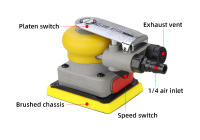 HIFESON Máquina De Amolado Para Coche Pulidora Aérea Con 20 Piezas De Papel De Hierro Herramienta De Pulido Para Coches Grinder Cuadrado 70*100mm - details 4