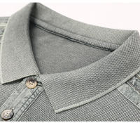 Camisa Polo Para Hombre MLSHP Primavera Otoño Algodón Sólido Bordado Casual Negocios Moda Tops Simples 3XL - details 9