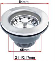 Colección de fregadero, cesta para fregadero de cocina de Maple inoxidable y PVC, Tapon colador, Desagüe 84mm G1 ½" - details 1