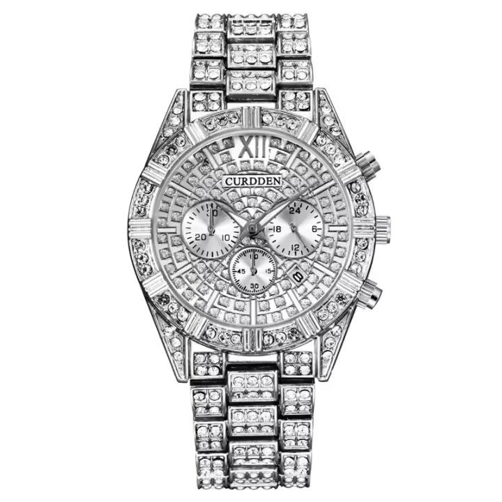 Reloj De Lujo Para Hombre CURDDEN Auténtico Con Diamantes Y Correa De Aleación Moda Casual Vintage Cuarzo Relogio Masculino - 1