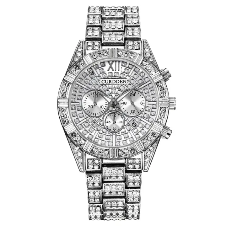 Reloj De Lujo Para Hombre CURDDEN Auténtico Con Diamantes Y Correa De Aleación Moda Casual Vintage Cuarzo Relogio Masculino - 1