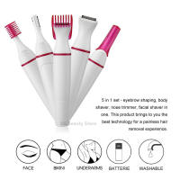 Epilador Eléctrico Multifuncional Para Mujer 5 En 1 Pelacabello Para Cejas Axila Bikini Piernas Cabello Seco Y Húmedo Con Batería Recargable - details 1