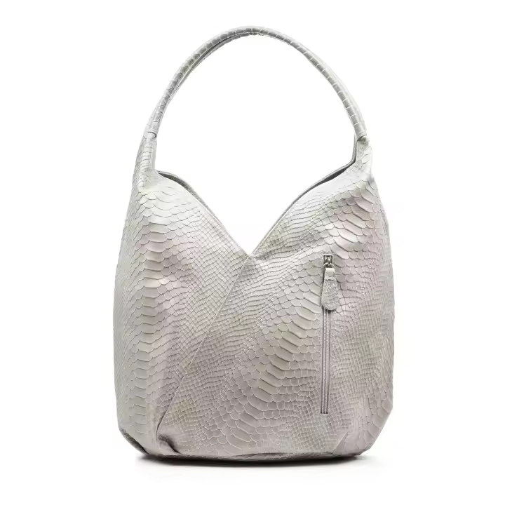 Firenze Artegiani. Jesi Bolso de hombro Mujer.Piel auténtica Gamuza Grabado Serpiente . Made in Italy. Vera Pelle Italiana. - 1