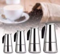BIT Cafetera Italiana en acero inoxidable  para espresso 2/4/6/9 TAZAS Compatible con gas, vitrocerámica y estufa eléctrica. Uso doméstico y oficina. Cafetera Moka - details 1
