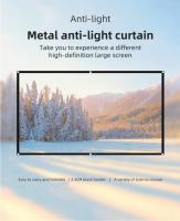 Portable projection screen with holes, outdoor projection screen, black frame, anti-glare, metallic gray, home use, 60-133 inches, 16:9 - details 0