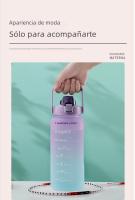 Botella Deportiva De Agua Con Marca De Tiempo Reutilizable Y Portátil Para Adultos Material De Plástico PP Para Gimnasio Y Viajes - details 8