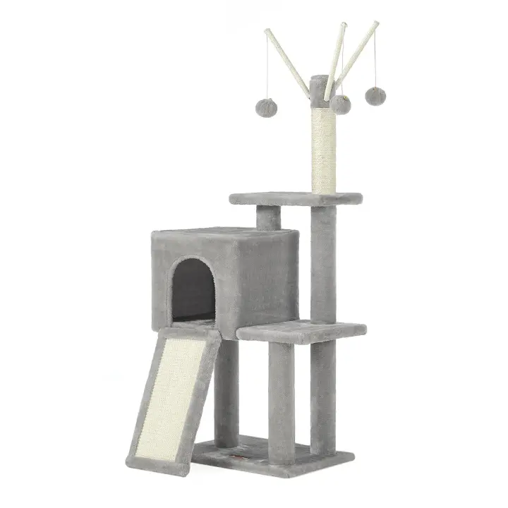 FEANDREA Árbol de Gatos, Torre de Juegos, Gatito, Gris Claro/Gris Antracita - 1