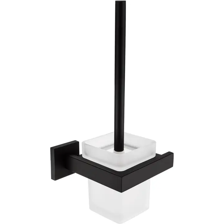 Tenedor de cepillo del retrete con el color de plata en acero inoxidable 304 Tenedor de cepillo básico del retrete en los accesorios necesarios modernos y simples de la superficie pulida para el WC del retrete del cuarto de baño - 1