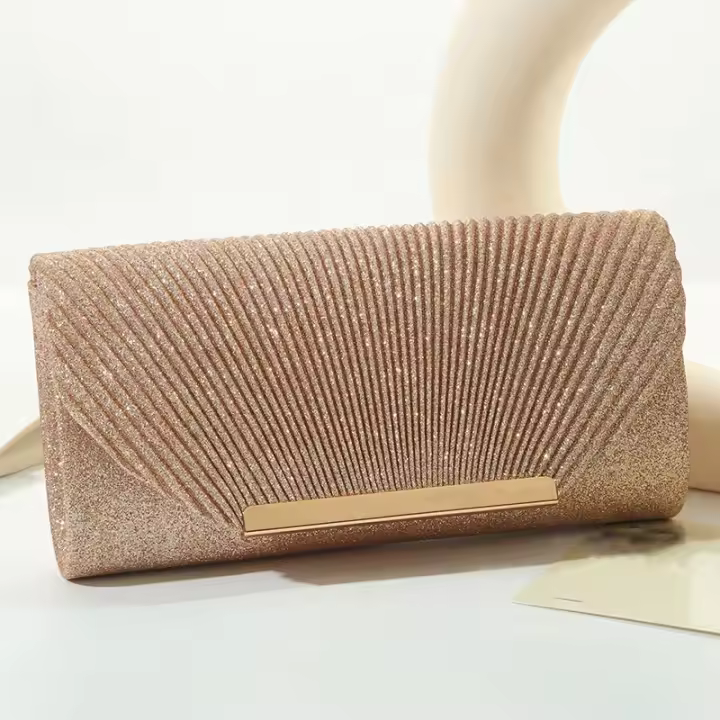 Bolso De Noche Elegante Y Moderno 2023 Para Novia Y Damas De Honor Cierre De Cadena Bolso De Mano Para Mujer Material Principal Poliéster Estilo Inglés - 1